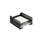 Korr - Plateau empilable à chargement à l'avant, format lettre, noir-Plateau empilable à chargement à l'avant, fait de plastique solide résistant aux chocs