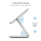 ShoppingAll - Support ergonomique réglable pour ordinateur portable - Argent --Ce support pour ordinateur portable peut être ajusté à votre hauteur de vue idéale, modifier l'angle jusqu'à 90° et élever la hauteur au niveau de vos yeux (jusqu'à 8,27 pouces).