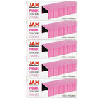 JAM PaperMD – Agrafes de taille standard, rose, paquet de 5-Taille : 0,5 x 0,25 po