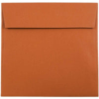 JAM Paper Enveloppes carrées de 6,5 x 6,5 po, orange foncé, 25/paquet (3157452)-Enveloppes carrées pour invitation