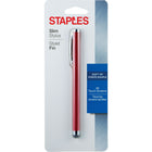 Staples - Stylet fin - rouge-Modèle mince idéal pour les téléphones intelligents et les tablettes