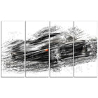 Designart – Voiture sport noire, grande toile de style galerie (PT2621-271)-Impression