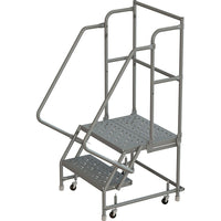 Tri-Arc Manufacturing – Escabeau roulant avec marche supérieure profonde, hauteur de la plateforme de 20 po, 2 marches-Nombre de marches : 2