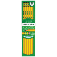 Ticonderoga - Crayons de bois - Dur - #3 H - Jaune - Paquet de 12-Crayon en bois non affûté