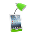 LimeLights -Lampe de bureau organisateur à col de cygne de 18 1/2 po avec support et port USB - Vert-Dimensions: 6.5" x 7" x 18.5 "