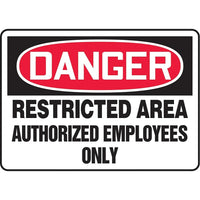 Panneaux de sécurité et d’identification, Admission et sortie, Danger; Restricted area authorized employees only (SAS618)-Langue : anglais