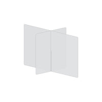Diviseur de table à 4 voies Mark Maker - 42" L x 23,5" L x 31,5" H - Acrylique transparent 1/4" - Pas de traversées-Distanciation sociale jusqu'à 4 personnes