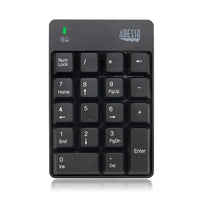 Adesso - WKB-6010UB Clavier numérique sans fil à 18 touches résistant aux éclaboussures-Technologie sans fil 2,4 GHz - ce clavier fonctionne à n'importe quel angle avec une portée allant jusqu'à 30 pieds sans que les fils ne s'emmêlent