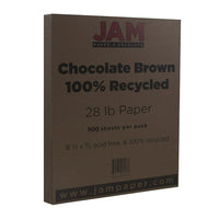 JAM Paper Papier lisse recyclé à 100 %, 8 1/2 x 11 po, brun chocolat, 500 feuilles/rame-Brun chocolat