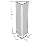 Azar Displays – Présentoir de plancher à panneaux perforés sur 3 côtés, 60 x 16 po, noir (700450-BLK)-Noir