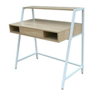 Bureau Simply avec étagère et tiroir, chêne et blanc-Bureau moderne de style scandinave