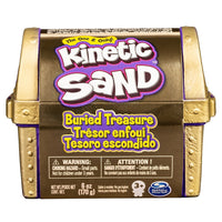 Kinetic Sand Coffret Trésor enfoui-170 g de sable Kinetic Sand, 1 coffre au trésor, 1 clé, 1 outil surprise, 3 pièces