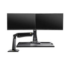Poste de travail assise debout support à double bras pour écran pc de 22-27 po avec port USB de North Bayou FC40-2AB, Noir-75x75, 100x100 mm