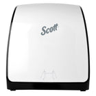 Scott - Distributrice manuelle d’essuie-mains Slimroll - pour essuie-mains Scott Slimroll avec mandrin orange - 12,65 po x 13,02 po x 7,18 po - Blanche-Blanche