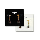 Eddie's - Cartes de boucles d'oreilles - 2 po x 2 po avec languette de suspension de 1/8 po - noir - 200 par paquet-Plastique