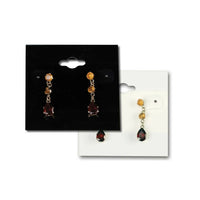 Eddie's - Cartes de boucles d'oreilles - 2 po x 2 po avec languette de suspension de 1/8 po - noir - 200 par paquet-Plastique
