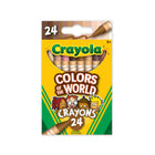 Crayola - Crayons de cire aux couleurs de la peau Colors of the World - Paquet de 24-Comprend des couleurs telles que Deepest Almond, Medium Golden et Light Rose.