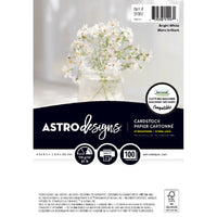 Astrodesigns - Papier couverture 65lb - 4,5 po l x 6,5 po H - Blanc - Paquet de 100-Vous obtiendrez 100 feuilles de papier cartonné blanc brillant pour que vous puissiez pour que vous puissiez faire preuve d’imagination pour toutes vos créations.