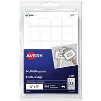 Avery Étiquettes multi-usage rectangulaires, amovibles, Écrire ou imprimer, blanc, 1/2 po x 3/4 po, paq./540 (2311)-Les étiquettes amovibles offrent la commodité d'identifier les boîtes, enveloppes, colis et plus avec la liberté de changer, de réviser et d'ajouter les mises à jour du contenu.