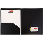 JAM Paper Chemise de présentation 2 pochettes, plastique robuste, 9 x 12 po, noir, 12/paq.-2 pochettes