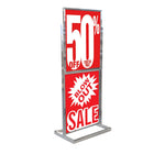 Eddie's - Porte-affiches sur pied Double Decker Frame 22" x 28" - Chrome (130403-1)-Chrome