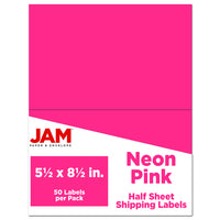 JAM Paper Étiquettes expédition, demi-feuilles, 5,5 x 8,5 po, rose vif, 50/paquet-Étiquettes d’expédition