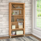 Bush® – Collection Somerset, bibliothèque à 5 tablettes, fini érable croix-Apparié à la hauteur du bureau/bahut - chaque composant en sus