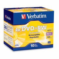 Verbatim - DVD+RW 4,7 Go 4X surface avec identification de la marque - Paquet de 10-DVD+RW 4,7 Go 4X