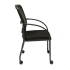 Pro-Line – Chaise d’invité avec dossier ProGrid et roulettes, noir-Accoudoirs en nylon