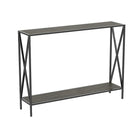 Safdie & Co. 39.5L Table Console - Métal Noir - Bois Gris Foncé 1 Étagère-Embellissez votre entrée, votre couloir ou votre salon avec cette console de style moderne.