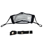 Masque Mist Away Communication See-Thru avec tour de cou, noir-Bandes nasales moulables en aluminium