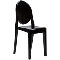 Nicer Furniture - chaise d'appoint fantôme de Louis XVI - noir - 4 pièces-Fini noir uni