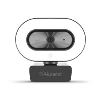 ALURATEK - Webcam 1080p HD avec mise au point automatique de la lumière annulaire et micro-Microphone antibruit directionnel