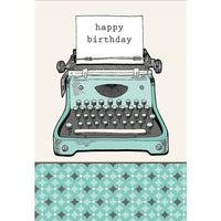 Aline Greetings – Carte d'anniversaire générale, machine à écrire, happy birthday, paq./18-Papier non couché de qualité supérieure
