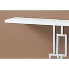 Monarch Specialties - 3266 Table D'Appoint - 48 po L/Blanc Lustre/Metal Chrome-Console polyvalente à utiliser dans un couloir, entrée, salon ou bureau