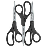 Westcott KleenEarth® – Ciseaux de base à poignée droite, noir, paq./12-Emballage avec contenu post-consommation de 80 %. Poignée avec contenu recyclé de 70 %
