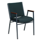 Flash Furniture – Chaise empilable robuste à revêtement et accoudoirs Hercules rembourrée de 3 po, vert à motifs-Style contemporain