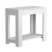 Safdie & Co. 24L Table D’Appoint - Blanche 1 Tiroir 1 Étagère-Taille compacte à utiliser comme table de chevet ou table d'appoint.
