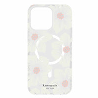 Kate Spade - Étui de protection avec MagSafe pour iPhone 15 Pro Max - Fleur de rose trémière-Conçu pour être utilisé avec les accessoires MagSafe d'Apple