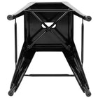 Flash Furniture Tabouret De Bar 30" - Empilable-Noir - Paquet De 4 (4ET3132030BKR)-Croisillon avec capuchons de protection du cadre