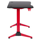 CorLiving - Bureau de jeu Conqueror noir et rouge-Bureau à bord incurvé pour une mobilité facile