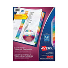 Avery − Intercalaires Ready Index A-Z avec table des matières pour imprimantes laser et jet d’encre – 26 onglets – multicolores-Intercalaires préimprimés