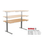 DecentLiving - Bureau assis/debout - 60 L x 30 W po - érable massif-Provenant du bois de la forêt nord-américaine locale