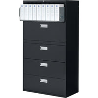 Staples - Classeur latéral à 5 tiroirs, noir-Enclenchement sécuritaire pour prévenir le basculement