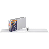QuickFit® - Reliure de présentation de luxe robuste pour feuilles de calcul (8,5 x 14 po) anneaux ronds 2 po, blanc, horizontal-Se personnalise simplement à l'aide d'une feuille