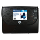 Classeur extensible Winnable, 13 pochettes, format lettre, noir-Noir