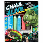 Chalk Alive Dino, fusée, voiture de course-Utilise les craies pour colorier les pochoirs réutilisables