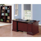 Bush - Ensemble bureau et bibliothèque Saratoga, cerisier des vendanges/noir-Surface stratifiée thermofusionnée résistante aux égratignures et aux taches, très durable