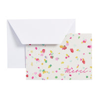Mara-Mi - Note de remerciement - 3,5 x 5 - Confetti Merci - Paquet de 20-Cartes muettes de remerciement