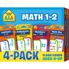 School Zone - Cartes-éclairs de mathématiques, 1re à 2e année, 4/paquet (SZP04046)-Nos cartes éclair éprouvées introduiront les compétences essentielles d’additions et de soustractions pour les élèves de 1re année.